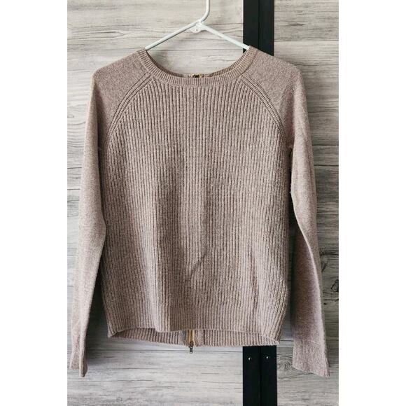 Brochu Walker Women’s Ribbed Sweater in Light Brown Wool and Cashmere Size P - Picture 1 of 4